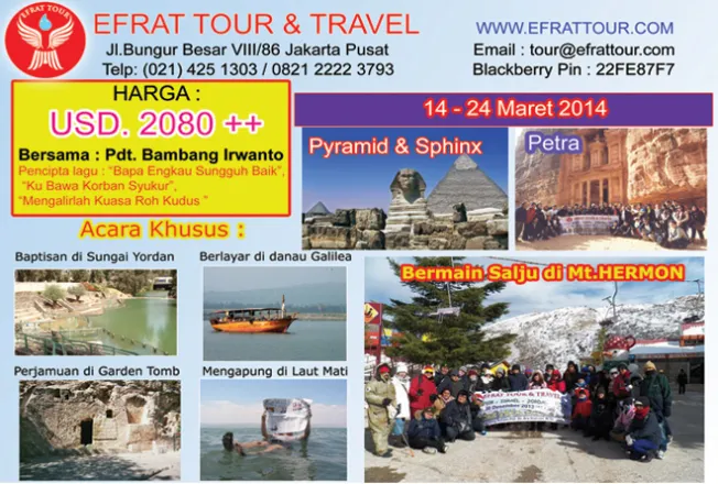 HOLYLAND TOUR Holyland Tour 14 - 24 Maret 2014 Egypt - Israel - Jordan   Hermon   Petra MURAH 1 holyland_tour_02