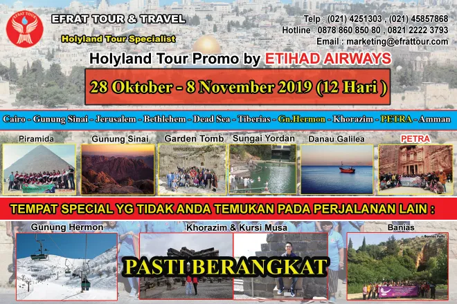 HOLYLAND TOUR Tour Ke Israel 28 Oktober - 8 November 2019 Egypt-Israel-Jordan + Petra + Hermon 1 holyland_tour_28_oktober__8_november_2019