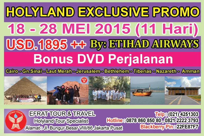 HOLYLAND TOUR Holyland Tour 18 - 28 Mei 2015 Egypt - Israel - Jordan  PROMO by ETIHAD AIRWAYS 1 holyland_tour_israel