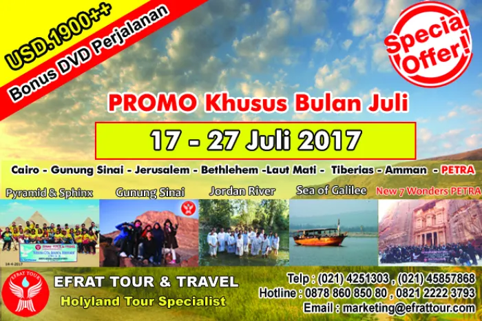 HOLYLAND TOUR Holyland Tour 17 - 27 Juli 2017 PROMO Egypt - Israel - Jordan + PETRA  1 holyland_tour_murah_17_27_juli_2017