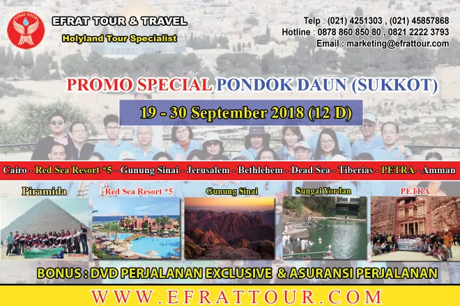 HOLYLAND TOUR Holyland Tour 19-30 September 2018 Egypt - Israel - Jordan + PETRA (PROMO SUKKOT/PONDOK DAUN) 1 holyland_tour_september_2018