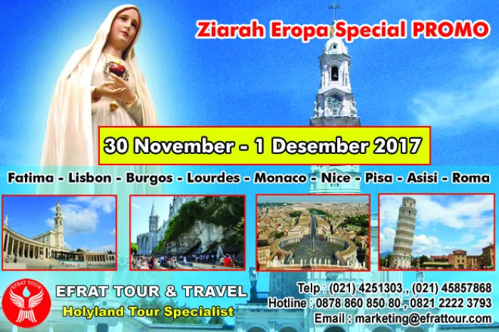 ZIARAH EROPA Ziarah Eropa Katolik 30 November - 11 Desember 2017 Fatima-Lourdes-Roma (SUPER PROMO) 1 ziarah_eropa_30_november__1_desember_2017