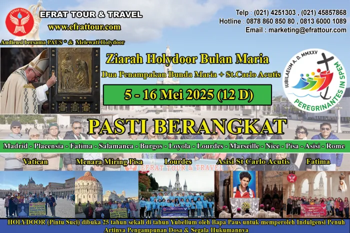 ZIARAH EROPA Ziarah Eropa Katolik Holydoor Bulan Maria 5-16 Mei 2025  Roma - Lourdes - Fatima + Audiensi bersama Bapa Paus 1 ~blog/2025/1/18/ziarah_eropa_holydoor_bulan_maria_6_negara_5_16_mei_2025