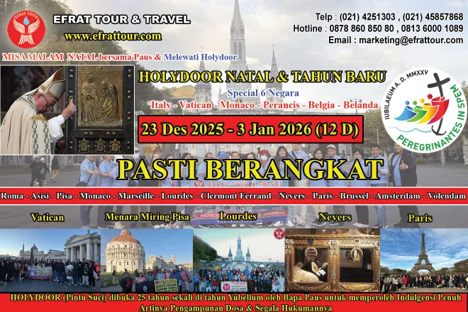 ZIARAH EROPA Ziarah Eropa Katolik Holydoor Porta Sancta 23 Desember 2025 - 3 Januari 2026  Roma - Lourdes - Nevers - Paris - Amsterdam (Special Natal & Tahun Baru)) 1 ~blog/2025/4/16/ziarah_eropa_holydoor_natal_tahun_baru_2025